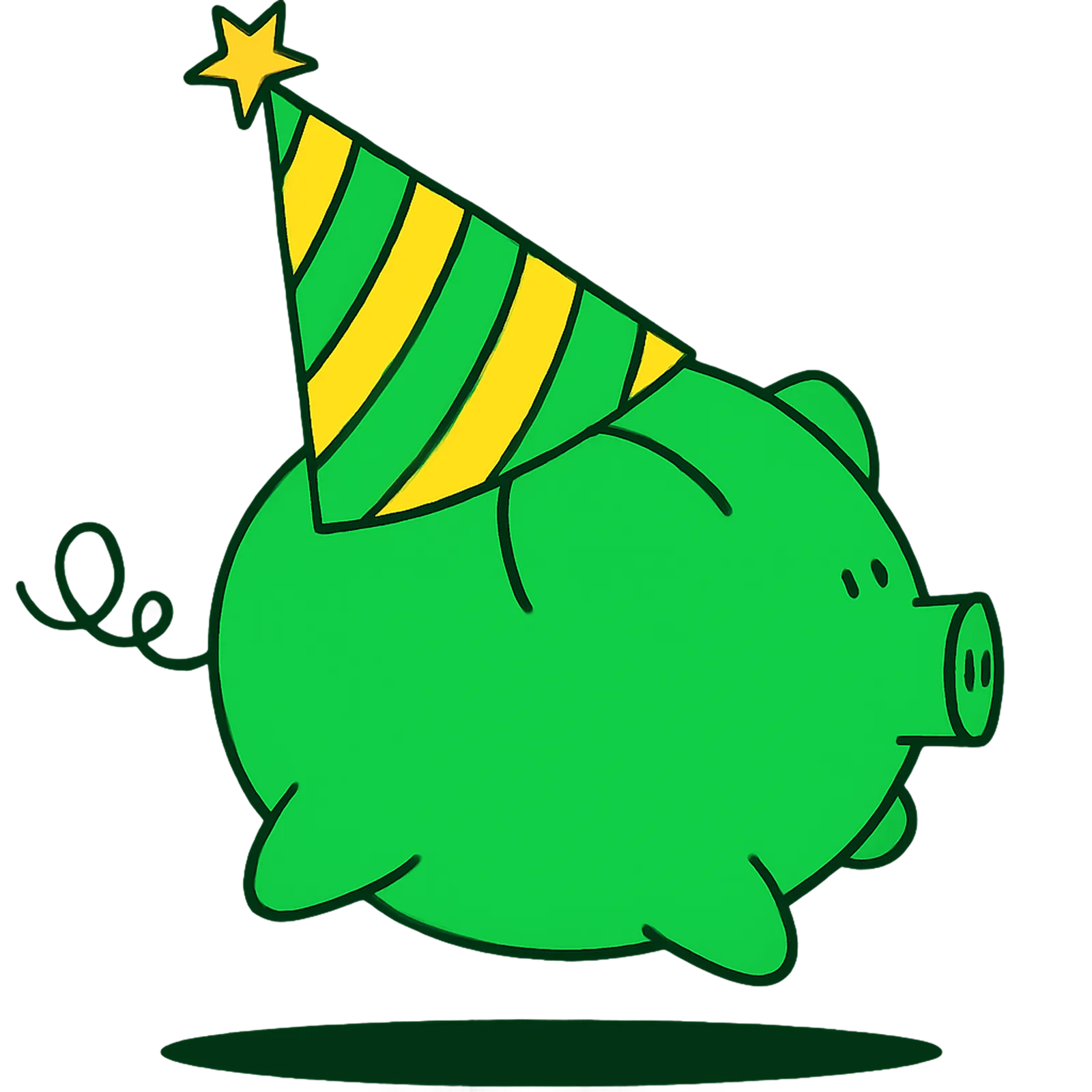 HonestMoney mascot with party hat