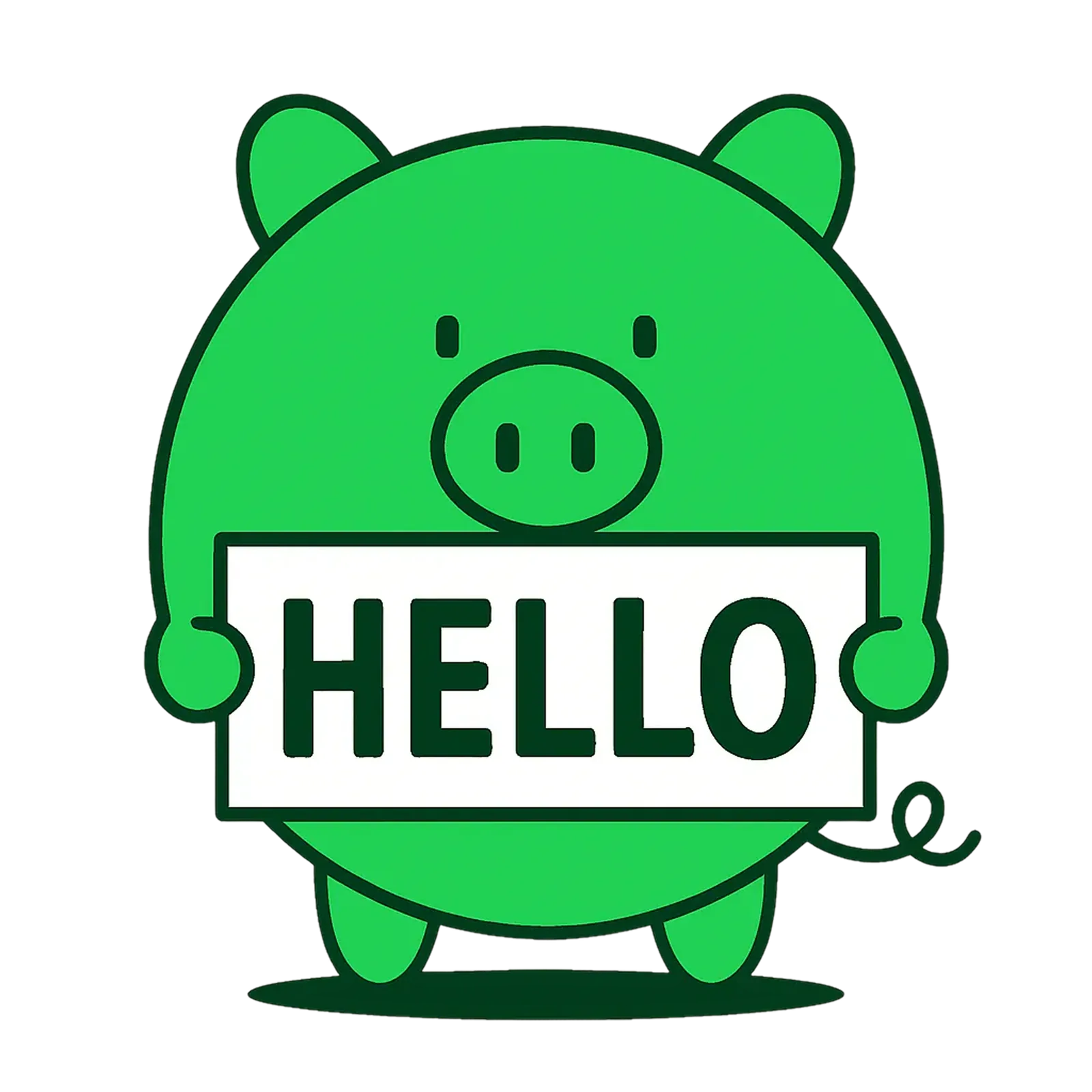 HonestMoney mascot holding a HELLO sign